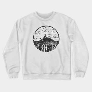 Surf Clothes | Cool rough surfer girl design art Crewneck Sweatshirt